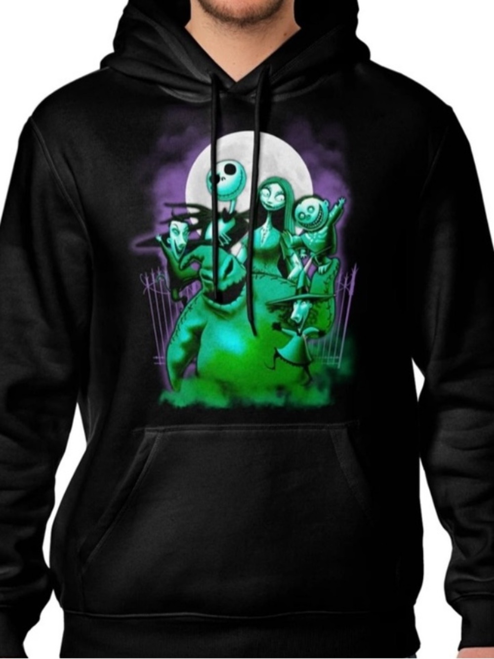 BRAND NEW Disney Nightmare Before Christmas Men's &Glow In The Dark Hoodie M